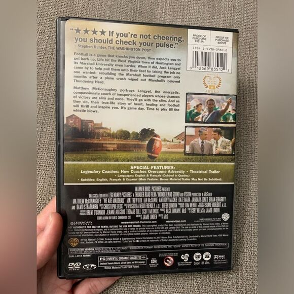 We Are Marshall DVD Movie Football Matthew Mcconaughey Wide Screen Edition - Picture 3 of 6